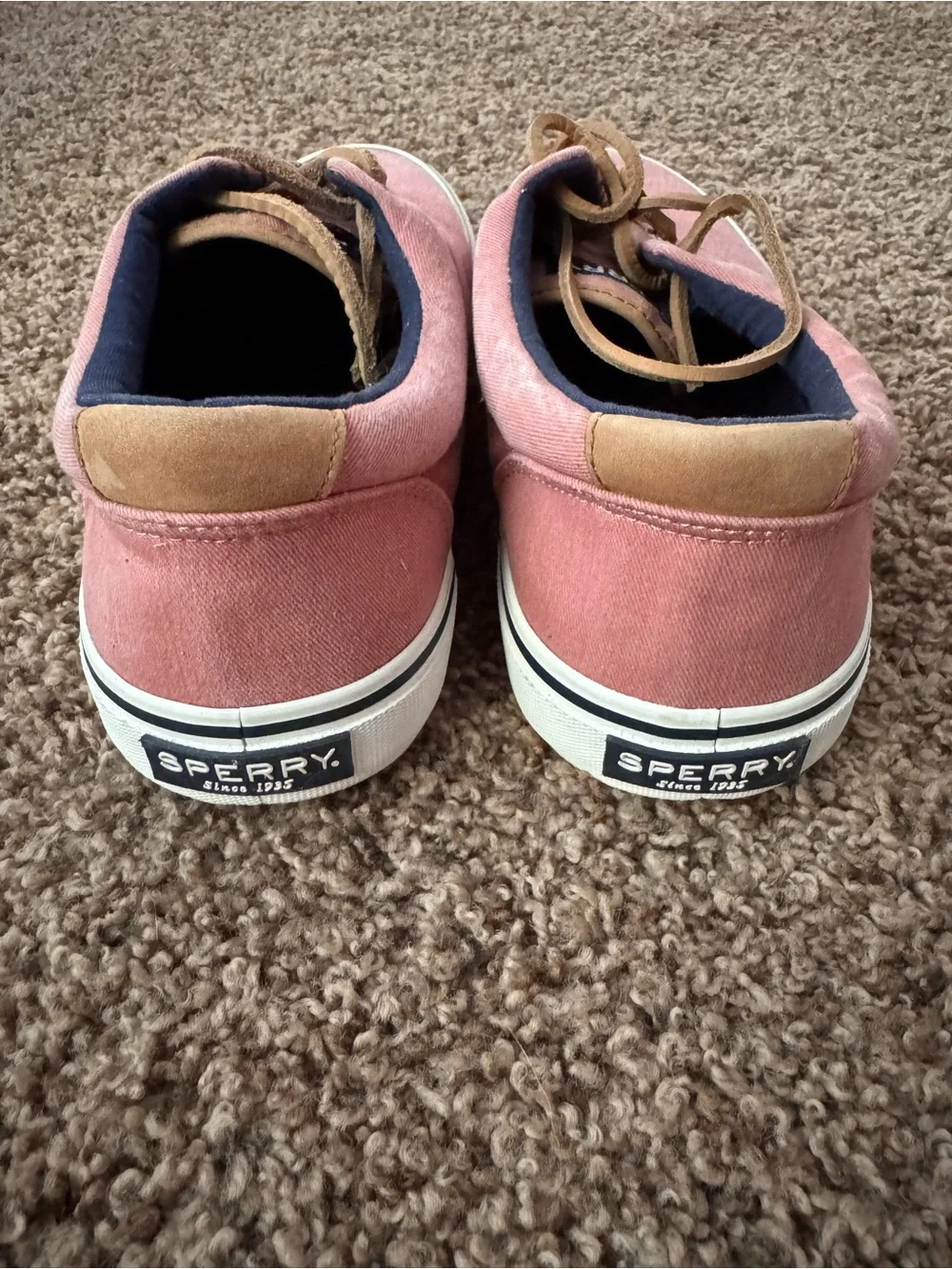 Sperry Men's Rose Canvas Boat Shoes with Tan Accents